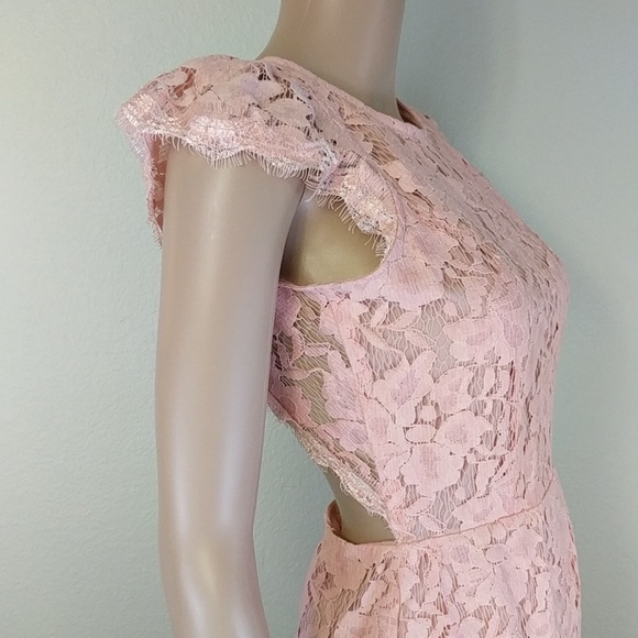 [PIIN Signature 8] Pink Lace Open Back Cap Sleeve - Picture 4 of 6